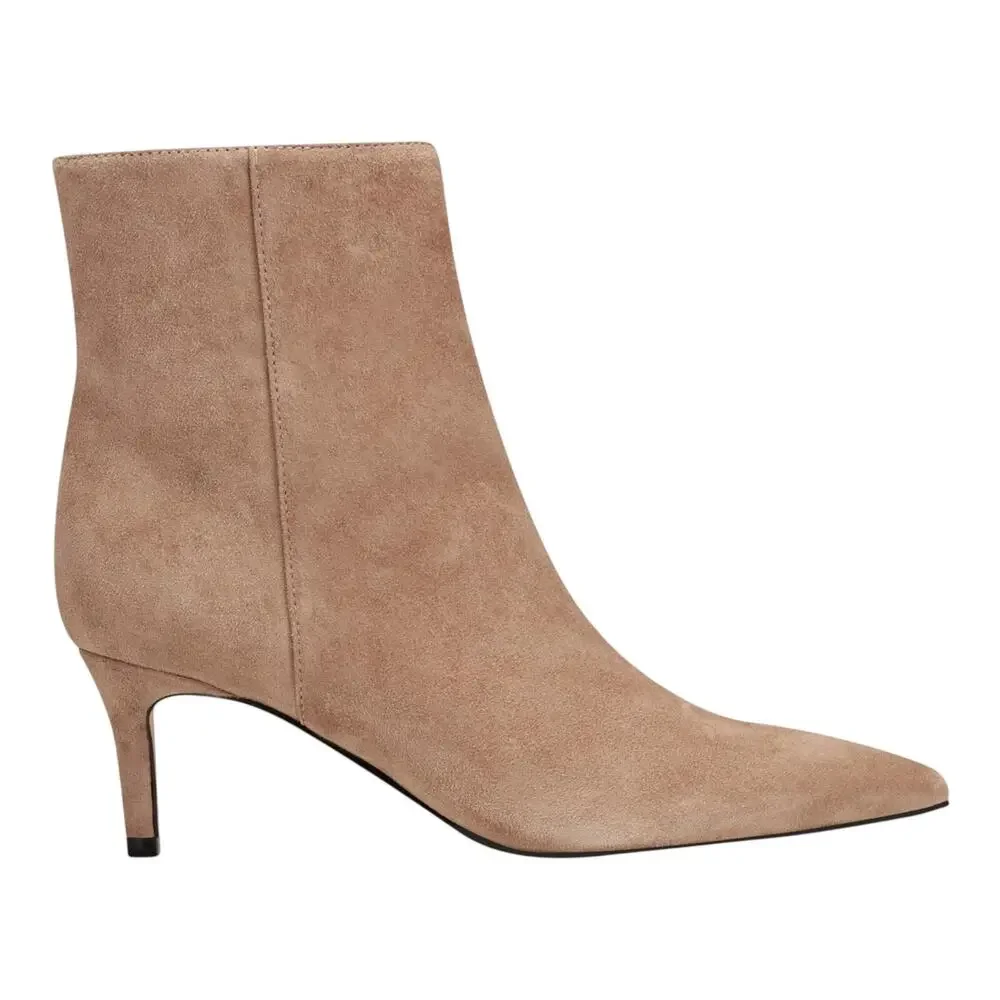 Marc Fisher Women's Glorry Suede Pointy Toe Booties Light Brown Size 6 1/2